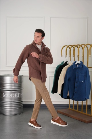 Modefendi Oversize Peluş Mont Kahverengi
