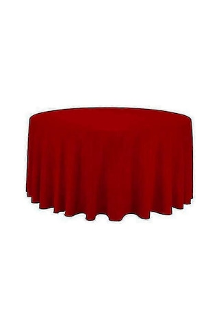 Düğün Partisi İçin Beyaz Siyah Kırmızı Mavi Altın Renginde Polyester Yuvarlak Masa Örtüsü Çap 140cm Kırmızı Diğer