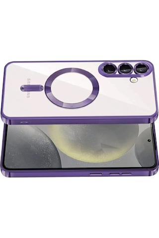 Samsung Galaxy S26 Plus Uyumlu Kılıf Kamera Lens Koruyuculu Magsafe Özellikli Telefon Kılıfı Kapak Mor