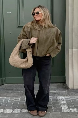 Prifaldi Süet Görünümlü Bomber Ceket Haki