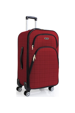 Oleets 8 Tekerli Su Geçirmez Ultra Kalite Kumaş Orta Boy Valiz Bordo