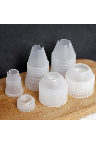 Boru Torbaları Ve Buzlanma Nozulları İçin Plastik Kek Dekorasyon Kuplör Seti - Standart Boyut Çok Renkli