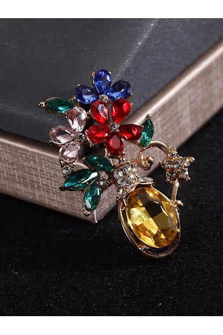 Bijoubijou Takı Broş Çiçekler 244262820 Altın Rengi