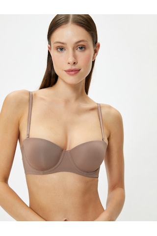 Koton Balenli Askısız Sütyen Dolgusuz Kaplı Basic Vizon 4wlk10014mk 4WLK10014MK565 Vizon
