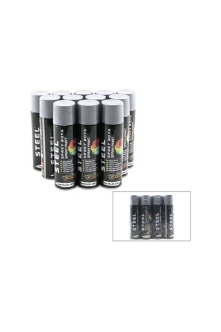 Steel Ck-4879 Siyah Sprey Boya 200ml- 12'li Paket