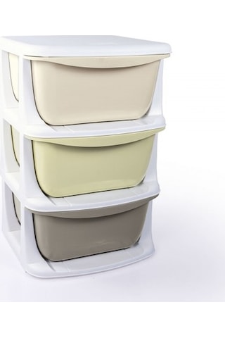 Dolu Nuve 7130 - 3 Çekmeceli 3 Katlı Çocuk Saklama Ünitesi DOLU.297 Çok Renkli