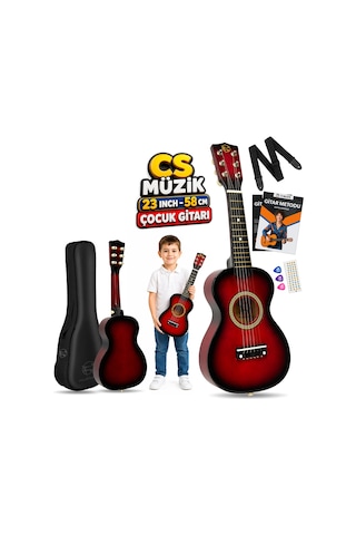 Fourtune Loki T-80RD 6 Telli Kırmızı Çocuk Gitarı Gerçek Ağaç