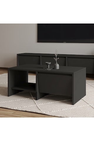 Laris Kapaklı Orta Sehpa 90 Cm Modern Tasarım Antrasit
