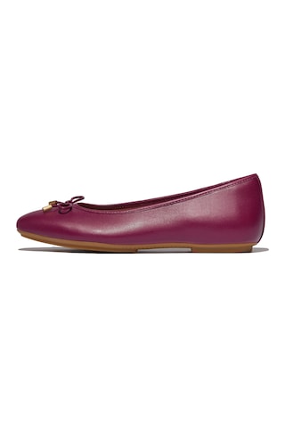288 Ruby Babet Kadın Hx8-288/a69/b41 Fitflop Delıcato Bow Soft Leather Ballet Flats 288 Ruby