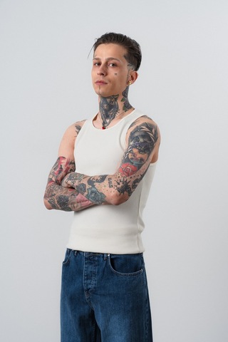 Respire Erkek Tank Top Atlet Ekru