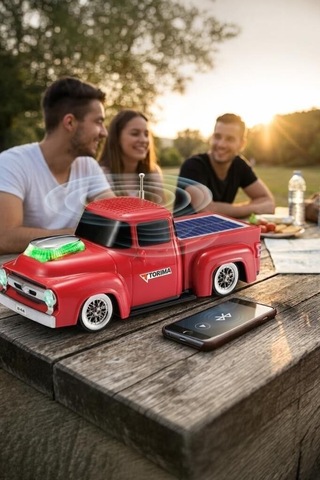 Özel Üretim Eğlenceli Ses Kulakliksuz Güneş Enerjili Bluetooth Hoparlör D44 Kırmızı