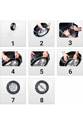 Oto Lastik Kar Zinciri 245/45/r19 Merdiven Tipi Mahmuzlu Serme Suv Minibüs 10 CM