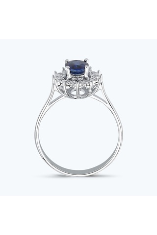 Altınbaş Pırlanta Safir Oval Yüzük Mze240s-14k