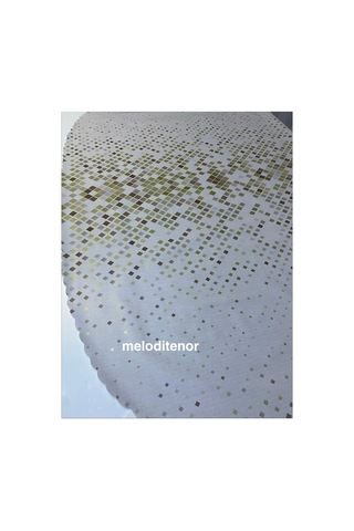 Astarlı Dalgalı Volanlı Kenarlı Kolay Silinebilir Oval Büyük Dikdörtgen Pvc Muşamba Masa Örtüsü Kahverengi
