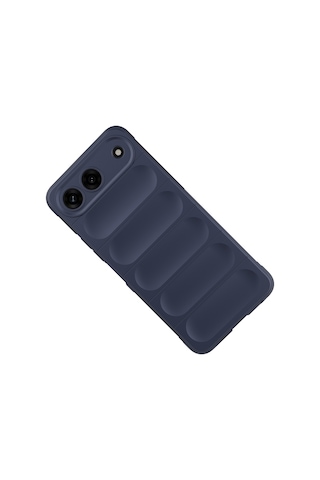 Tecno Spark 40 5g Kılıf Esnek Tpu Oyuklu Arka Yüzey Tasarımlı Zore Etnik Silikon Kapak Lacivert