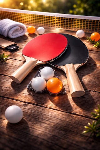 Masa Tenisi Raketi Seti 2 Raket 3 Top Masa Tenisi Başlangıç Seti Ping Pong Seti Çok Renkli - 857377824