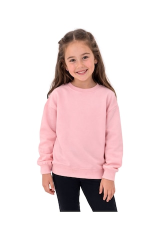 Zuzunga Kız Çocuk Basic Düz Pudra Renk Fırçalı Pamuk Sweatshirt