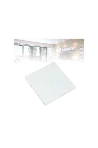 Mufunye 86 Tipi Cam Panelli Ev Duvar Lambası: Akıllı Dokunmatik Anahtar + 433mhz Kablosuz Uzaktan Kumanda, 110-240v Beyaz Tekli Kontrol