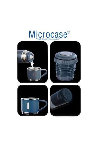 3 Bardak 500 ml Sıcak Soğuk Tutan Termos Gri - AL3678 Gri