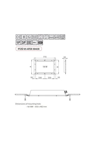 Ex-Proof Sıvaaltı Floresan Armatürler 4X18W Beyaz