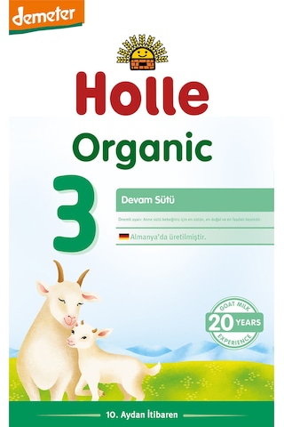 Holle 3 Organik Keçi Sütü Devam Formülü 400 G 4 Adet