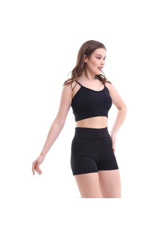 Winmoda34 Kadın Sporcu Boxer Mini Boy Korse Push-up Tayt Siyah