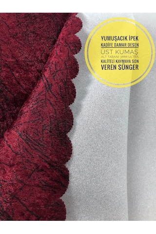 Madame Blue Damarlı Kadife Süngerli Kaymaz Koltuk Çekyat Örtüsü - 477932974