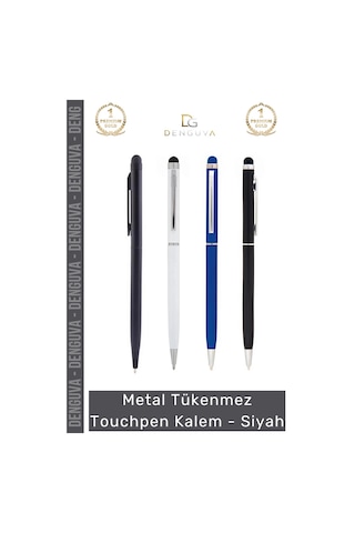 Kalem Profesyonel Metal Gövde Şık Lüks Kaliteli Dokunmatik Ekranlar Tükenmez Touchpen Kalem Siyah Çok Renkli