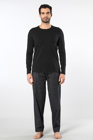 Cacharel Erkek Poplin O Yaka Uzun Kollu Pijama Takım 2239/siyah 2 Lacivert