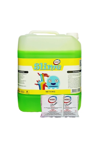 Akbel Zıp Zıp Şaka Hamuru Fosforlu Yeşil 5kg+200 Gr Boraks