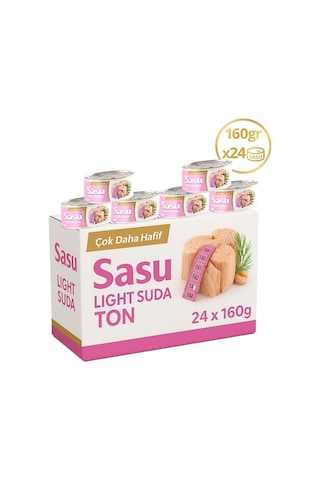 Sasu Light Suda Ton Balığı Bütün Dilim 24 x 160 G Sasu Light Suda Ton Balığı Bütün Dilim 24 x 160 G