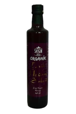 Saygın Bio Tarihi Organik Üzüm Sirkesi Cam Şişe 500 ML