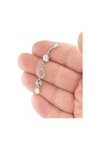 316 L Çelik Göbek Piercing Gri