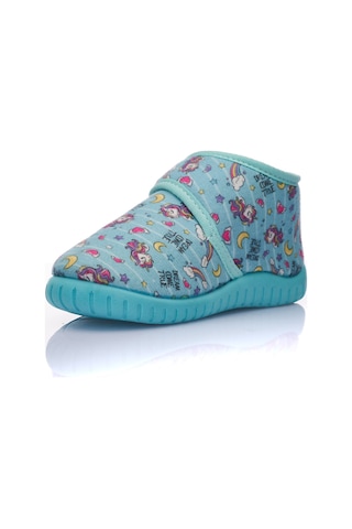 Günlük Unisex Çocuk Panduf Ev Ayakkabısı Esnek Kaymaz Taban Cırtlı Kreş Anaokulu Ayakkabı 263 Su Yeşil