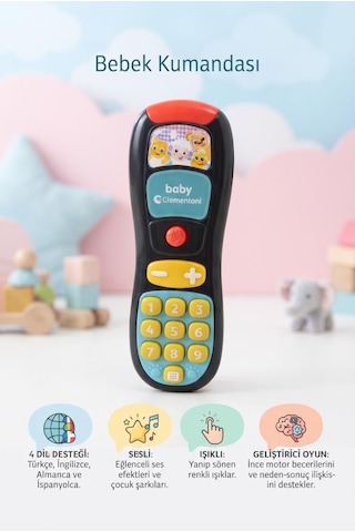 Clemento-ni Eğitici Ve Eğlenceli Işıklı Sesli 17 Cm 4 Dilde Konuşan Oyuncak Bebek Kumandası