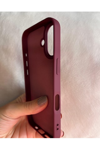 Apple Uyumlu iPhone 16 Logolu İçi Kadife Silikon Lansman Kılıf