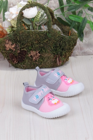 Fort 3356 Gz Kuş Figürlü Anaokulu Kreş Ev Kız Çocuk Keten Panduf Ayakkabı Pembe