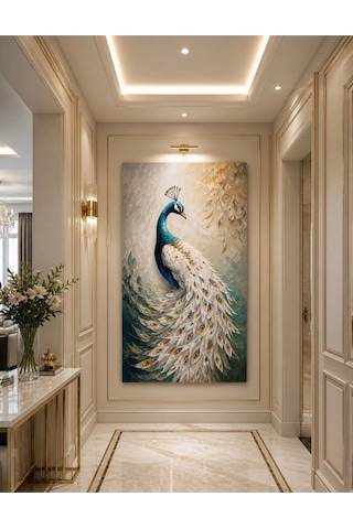 Royal Peacock Lüks Tavus Kuşu Kanvas Tablo