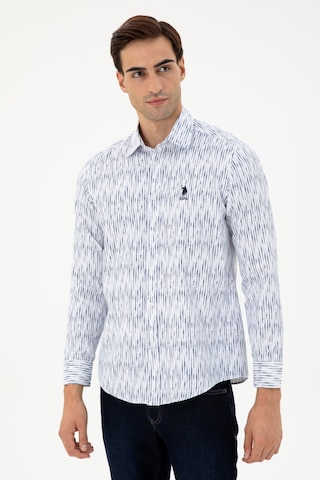 U.s. Polo Assn. Erkek Beyaz Gömlek Desenli 50296864-vr013 Beyaz