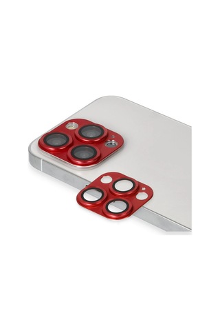 Gld-spt- Newface Apple Uyumlu iPhone 13 Pro Max Pers Alüminyum Kamera Lens - Kırmızı