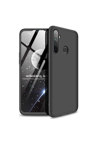 Realme 5 Kılıf Zore Ays Kapak Siyah