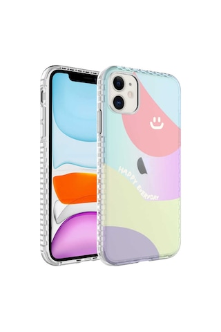Apple Uyumlu iPhone 11 Kilif Airbag Kenarli Renkli Desenli Elegans Kilif 560258932
