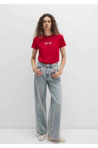 Mavi - Mavi Baskılı Kırmızı Tişört 1613387-82054 Kirmizi