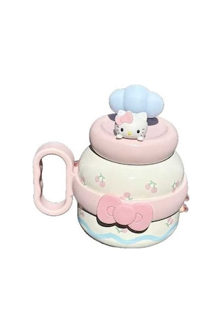 Maoyaya Koca Mac Göbek Fincanı Sevli Saman Büyük Kapaklı Su Isıtıcısı Açık Pembe Açık Pembe