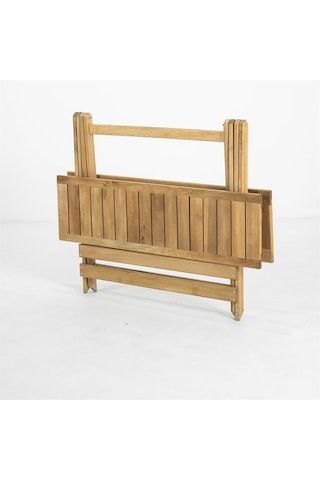 Flat Katlanır Ahşap Bahçe Balkon Masası 70x53 Bej