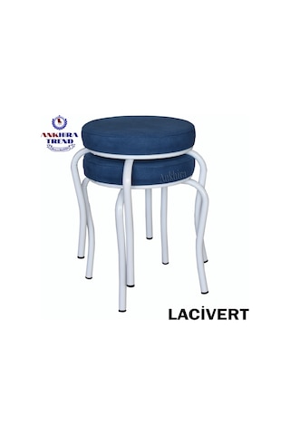 Tabure (Beyaz Ayaklı) (2 Adet)-Mutfak Balkon Tabur...