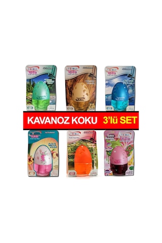 Şişe Cam Koku Oda ve Oto Kokusu Araç Kokusu Kavanoz Koku 3 Lü Set