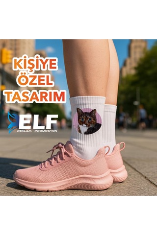 Kişiye Özel Figürlü Çorap Beyaz