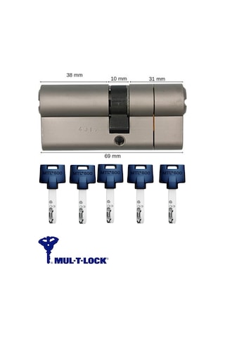 Multlock Mtl600 Interactive Yüksek Güvenli Tuzaklı Çelik Takviyeli Barel 69mm 5 Anahtar