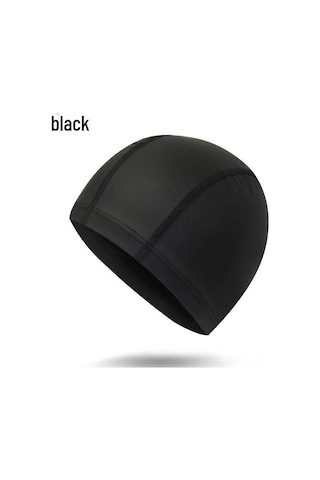 Uzun Saçlar İçin Kulak Korumalı Unisex Su Geçirmez Pu Yüzme Bonesi Siyah